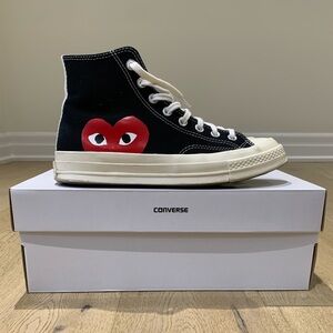 Converse x Comme Des Garçons Play Half Heart Chuck 70 High Sneakers